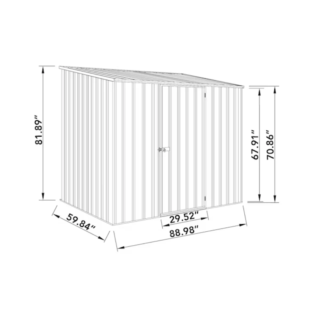 Zumpexo 5-ft x 7-ft Space Saver Galvanized Steel Storage Shed - Image 3